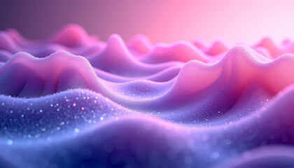 Obraz premium Vibrant digital landscape: a captivating digital artwork featuring a dynamic landscape with undulating, wave-like forms, glowing with radiant shades of orange, red, and purple, suggesting energy.