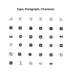 Type, Paragraph, Character Icon Set