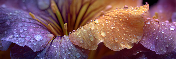 Morning Kiss: A Dew-adorned Petal in Nature's Embrace Capturing the Essence of Simplicity and Elegance