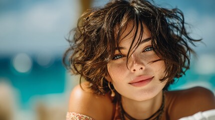 Effortless Waves on Short Hair While Lounging on a Sunbed