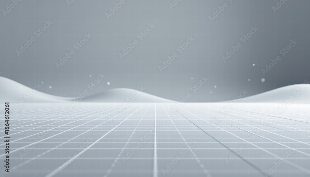 Poster abstract landscape with soft curves and grid, clean minimalist design for backgrounds, presentations