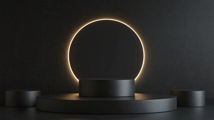 Abstract background, mock up scene with podium geometry shape for product display. 3D rendering