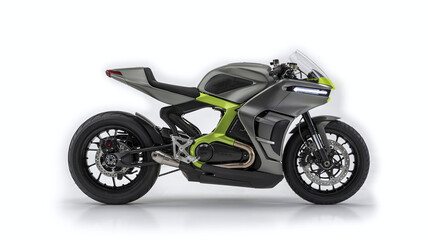 Obraz premium A Futuristic Motorcycle with a Sleek Design, Emphasizing Cutting-Edge Engineering and Striking Aesthetics, Perfect for Automotive Enthusiasts and Modern Design Aficionados