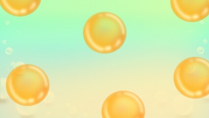 Gold Bubble on Cyan Gradient
