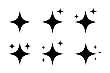 Set of sparkle star icons, vector illustration design for graphic resources and creative projects