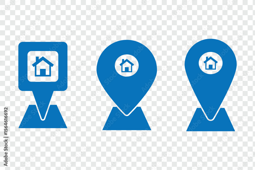Fototapete set of location icons, location marker on the map. element for application website user interface de