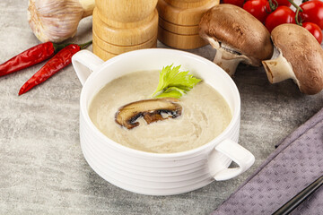 Delicous mushroom champignon cream soup