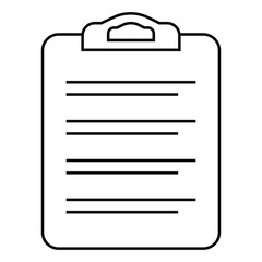 Icon tablet with paper clip. Symbol for check or task tracker. Coach's tactical board. Register or terms of reference.