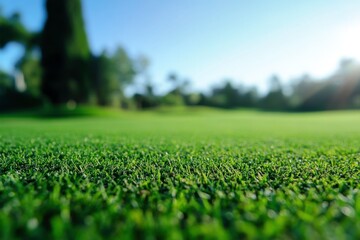 green grass field and blue sky