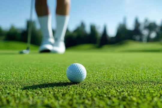 golfer with the ball 