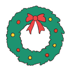 Christmas wreath hand drawn illustration