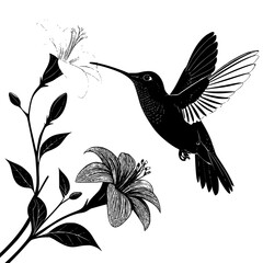hummingbird and flower