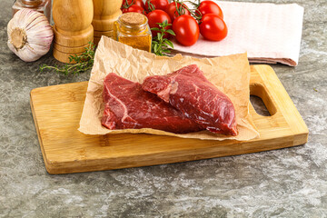 Raw marble uncooked beef steak