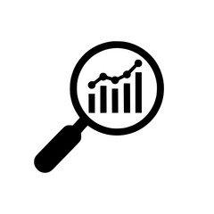 magnifying glass and graph