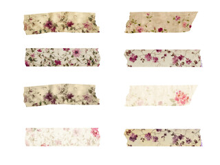 set of vintage floral washi tape 