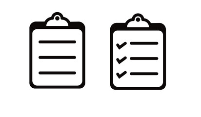 Icon tablet with paper clip. Symbol for check or task tracker. Coach's tactical board. Register or terms of reference.