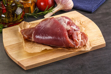 Raw uncooked turkey thigh fillet