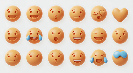 Naklejka premium Emoji Collection Showing Emojis