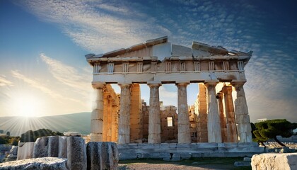 Obraz premium ancient greek ruins, AI generated