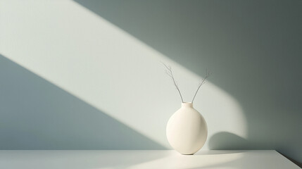 A minimalist still life position in a studio setting,