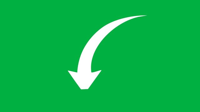 Animated Red Down Arrow Video - Decline Loss Decrease Trend Symbol, arrow going down stock icon on white background. Bankruptcy, financial market crash, downward trend, downward red arrow