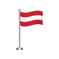 Austria Flag Waving on Flagpole Vector