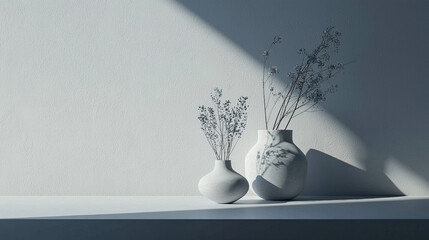 A minimalist still life position in a studio setting, 