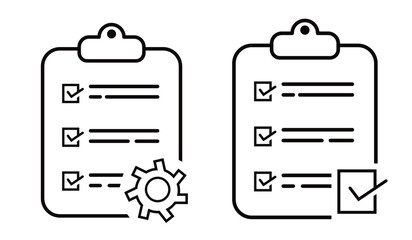 Icon tablet with paper clip. Symbol for check or task tracker. Coach's tactical board. Register or terms of reference.