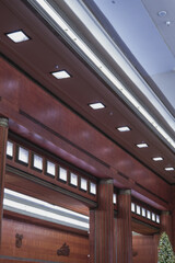 Opulent formal and elegant First 1st Class dining room hall restaurant onboard historic luxury...