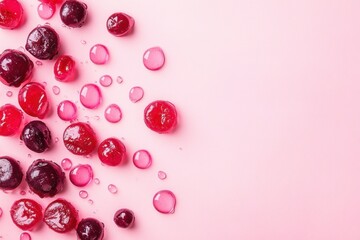 red jelly and pink candy background