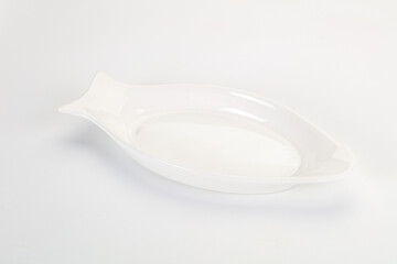 Empty white table for fish and seafood