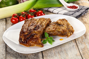 Tasty roasted pork ribs with spices