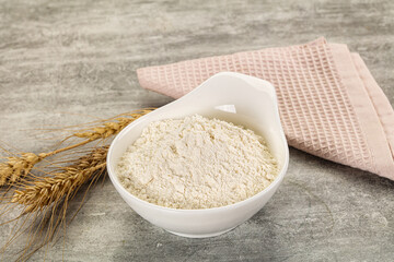 Wheat flour for cooking in the bowl