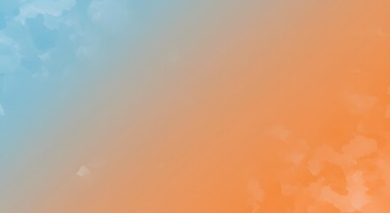 Abstract gradient background featuring blue and orange hues with subtle cloud-like textures.