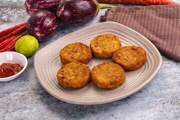 Fried potato crispy golden hash brown