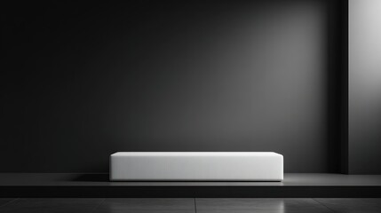 Minimalist White Platform Against Dark Background. High quality