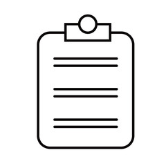 Icon tablet with paper clip. Symbol for check or task tracker. Coach's tactical board. Register or terms of reference.