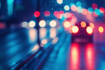 defocused lights on the road background