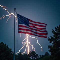 American flag of United States of America AI generated