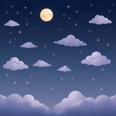 night sky with clouds and stars