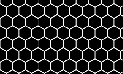 A view of a black hexagon pattern, with white borders, as a background.