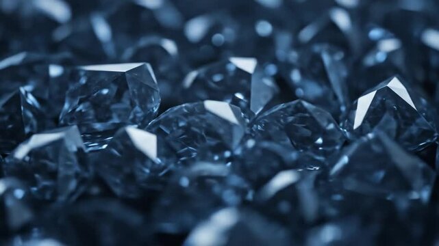 Closeup dark blue crystals texture background