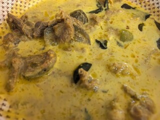 Rich Yellow Thai Curry with Meat and Herbs
