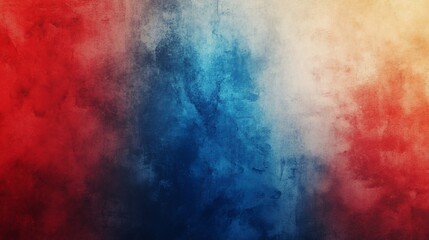 Abstract Tricolored Grunge Texture Background with Red, White and Blue