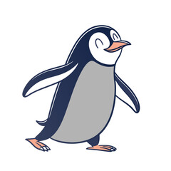 Flat Vector Illustration of a Simple Colorful Penguin with Bold Shapes and Solid Colors

