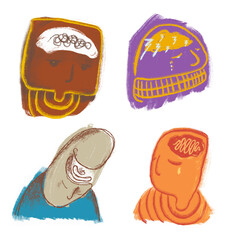 An emotional abstract illustration symbolizing mental struggle, burnout, and inner conflict. A concept art for mental health awareness and emotional healing.