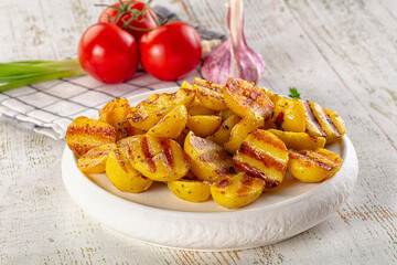 Grilled small baby young potato