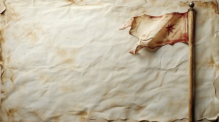 Vintage Flag on Aged Paper Background for Historical Documents Design