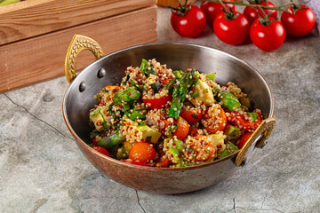 Salad with quinoa asparagus avocado