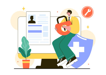 Personal Protection Vector Illustration Featuring Safety Equipment with a Construction Industrial Worker and Construction Tools in a Flat Background